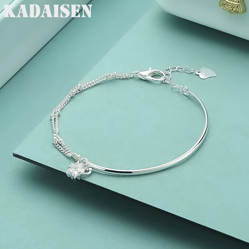 Bracelets en argent Sterling 925 avec étoiles en Zircon pour femmes, bijoux de créateur à la mode, c
