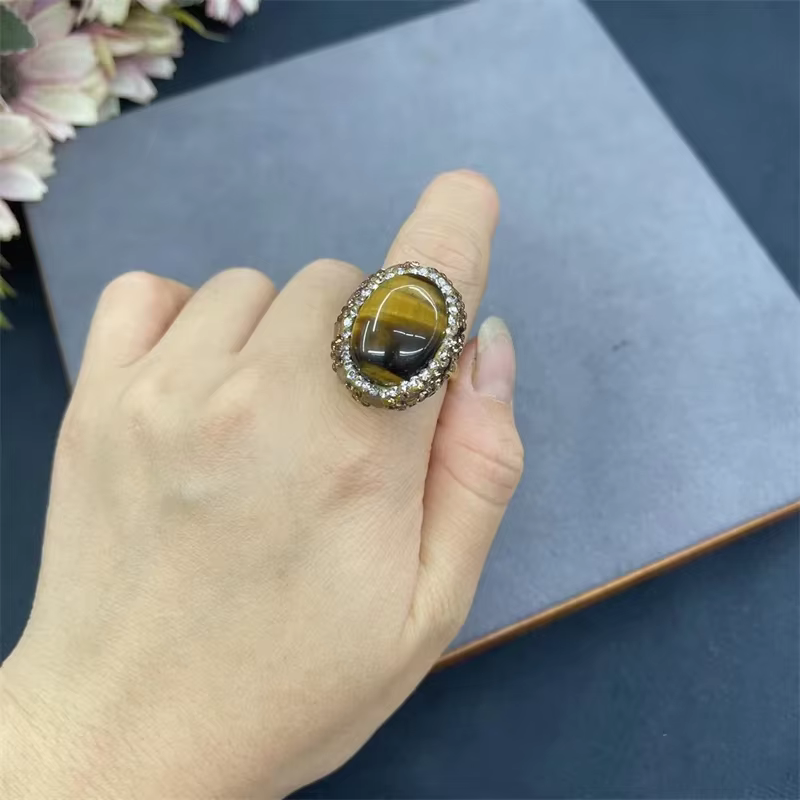 Bague en pierre de cristal naturel pour femmes, Fluorite verte brute, Vintage Punk, Quartz irrégulie