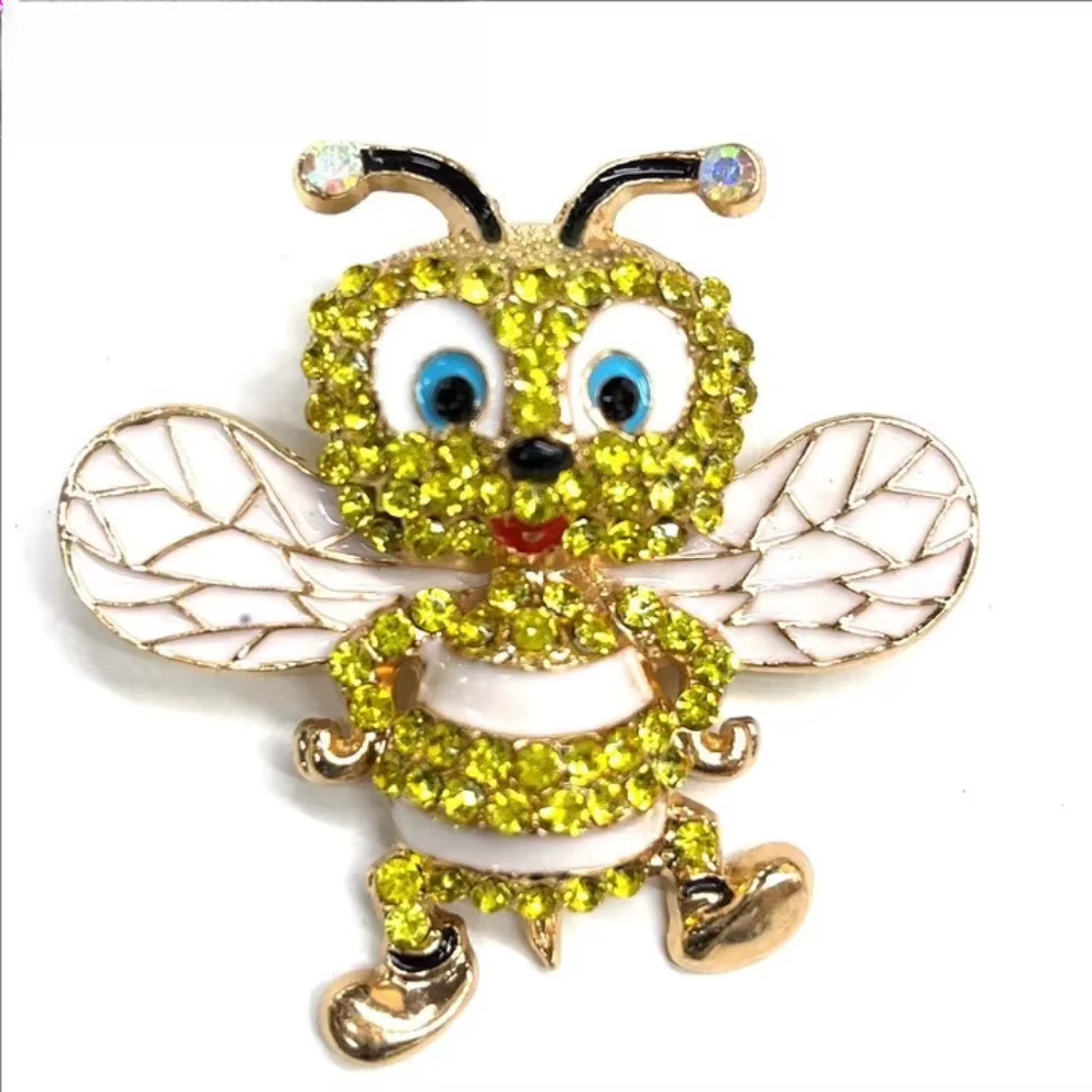 Broche d'insecte d'abeille de dessin animé de conception exquise pour hommes et femmes, accessoire d