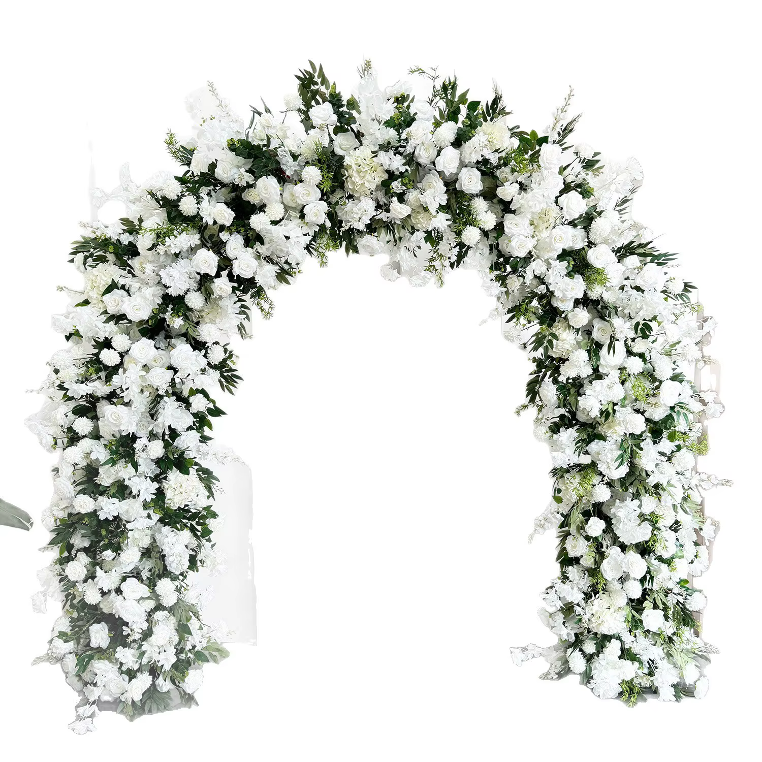 Arche florale artificielle de 2,4 m pour décoration de fond de scène de mariage dans une vitrine, de