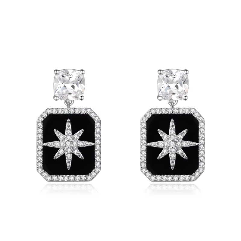 LAYA-Boucles d'Oreilles Minimalistes en Argent Sterling 925, Bijoux Originaux Faits à la Main, Agate