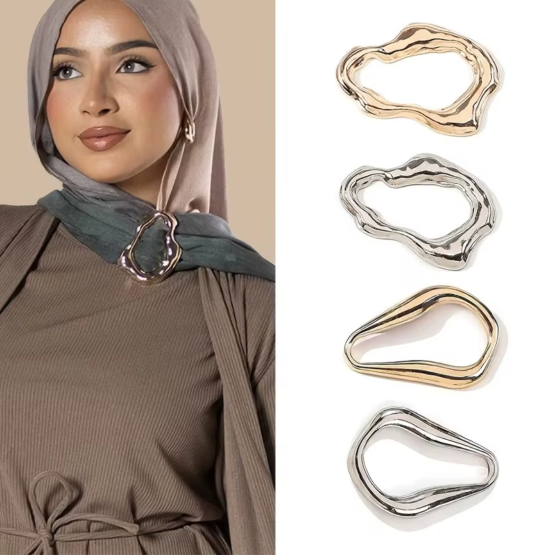 Lot de 4 anneaux décoratifs multifonctionnels pour foulards et ceintures, boucles de mode pour acces