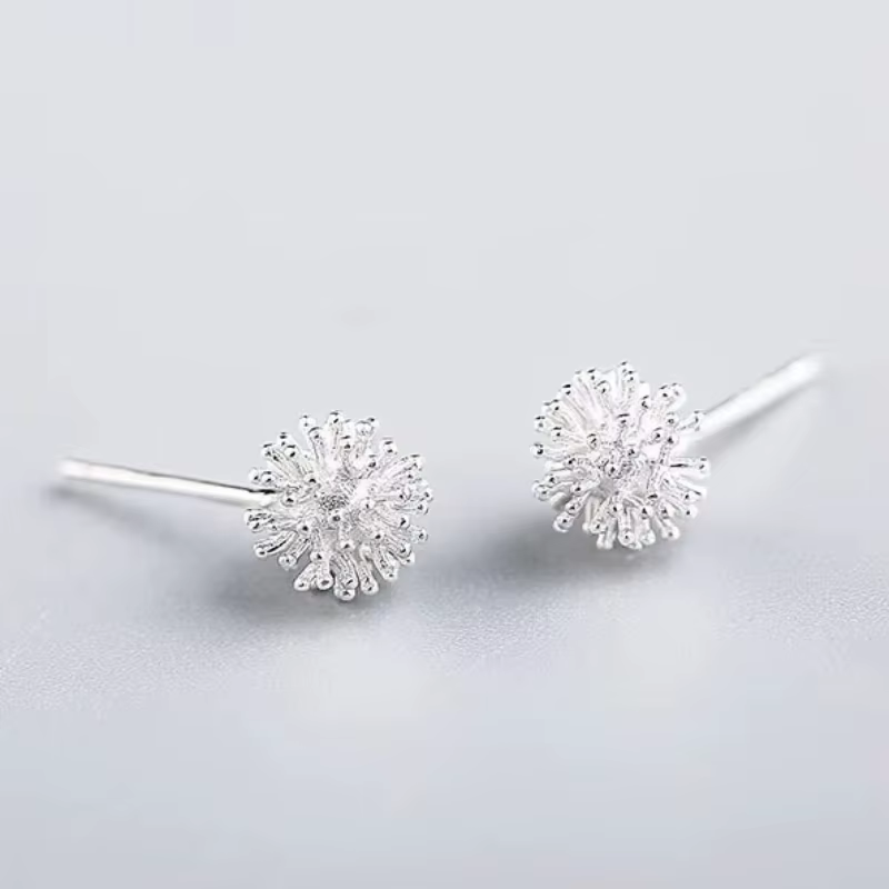 Boucles d'oreilles pissenlit femme 100% boucles d'oreilles en argent Sterling 925 pour femmes cadeau