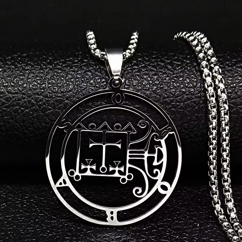 Orobas Sigil collier en acier inoxydable pour hommes/femmes Goetia sceau de salomon démon Satan Sigi