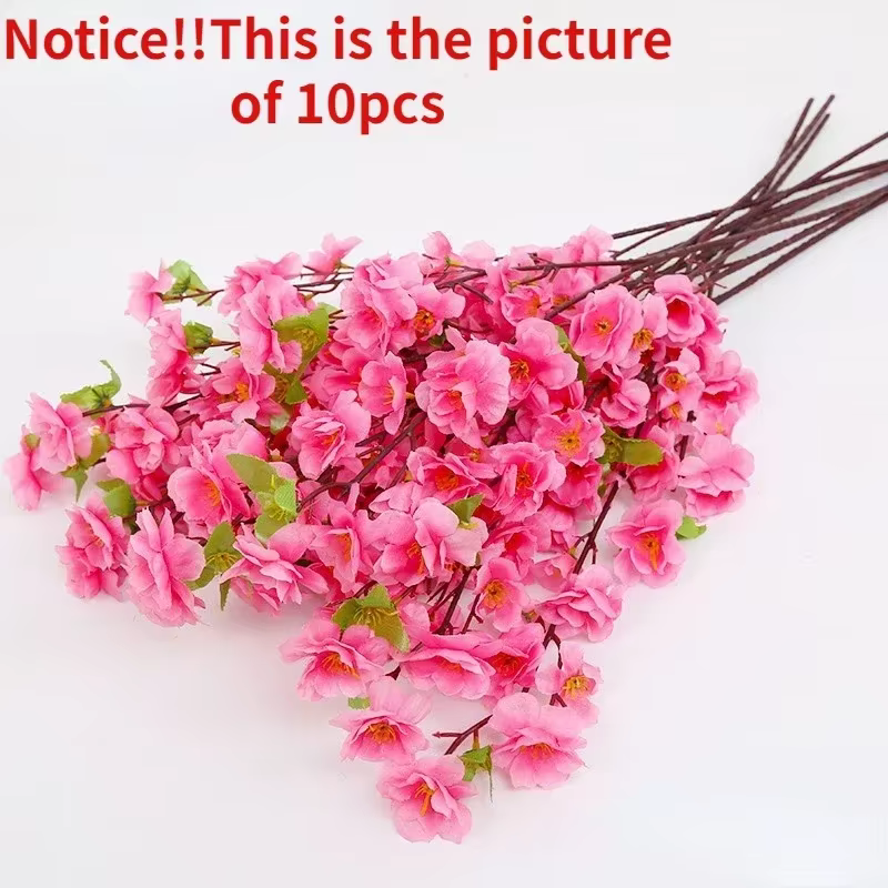 Fleur de pêcher artificielle 65cm, branche de printemps, fleur de cerisier, fleur de soie, décoratio