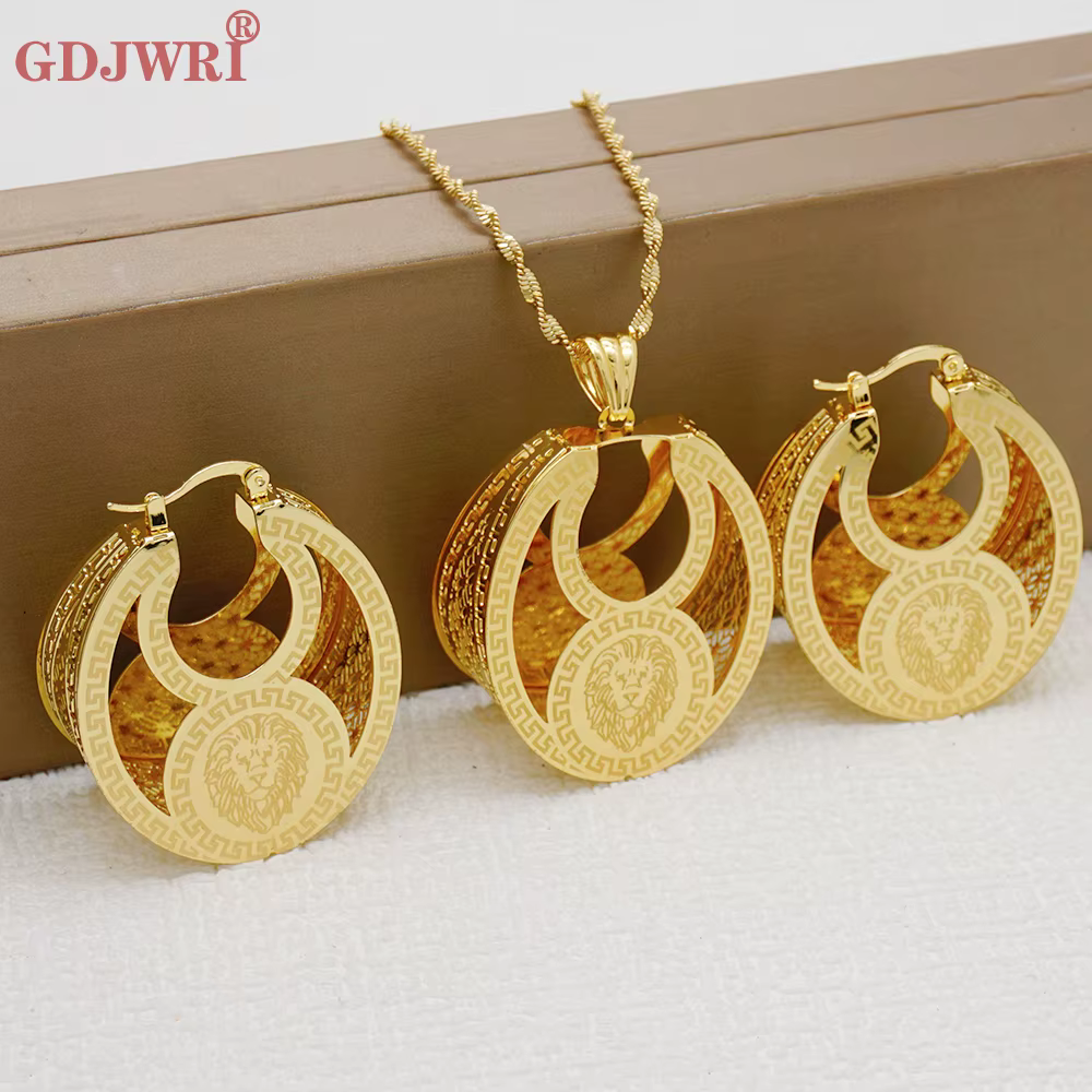 Ensembles de bijoux éthiopiens, accessoires de mariage pour femmes, grand pendentif, colliers, boucl