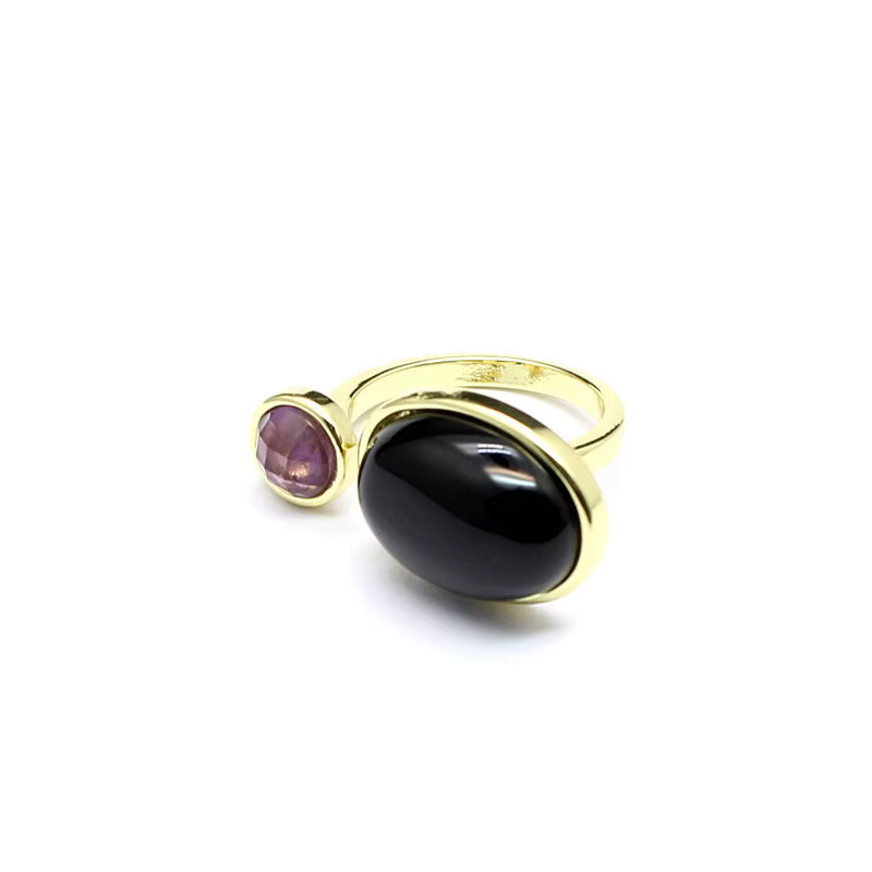 Bague en pierre naturelle Vintage pour femmes, bijoux en cristal personnalisés réglables