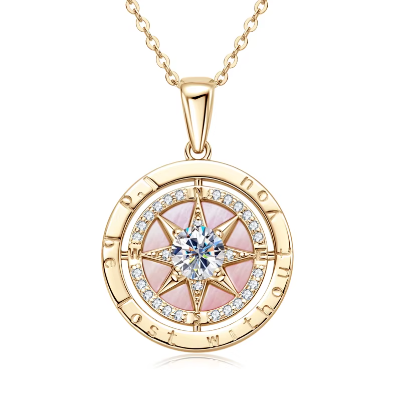OXTAO dames boussole pendentif collier 925 en argent Sterling zircon cubique bijoux de luxe élégant 
