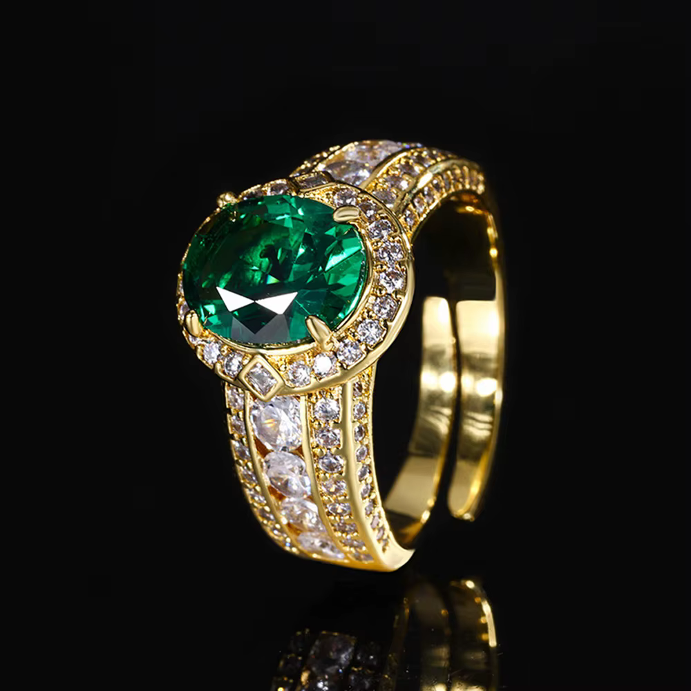 Vinregem – bague réglable vintage pour femmes, saphir, émeraude, rubis, pierres précieuses créées en
