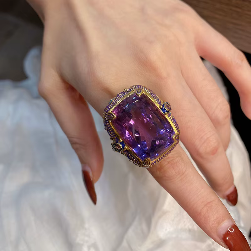 Foyimagination-Bijoux Vintage Italiens pour Femme, Bijoux en Émail, Documents Alanding Yst, Bagues, 