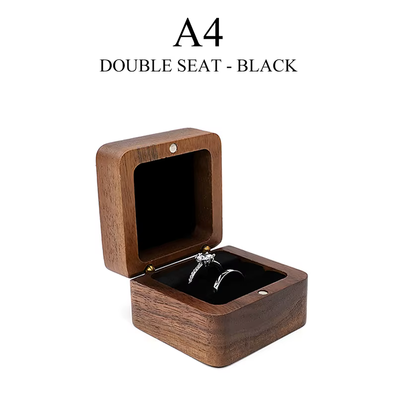 Boîte à matiques en bois pour amoureux, présentoir à bijoux, porte-bague pour proposition, fiançaill