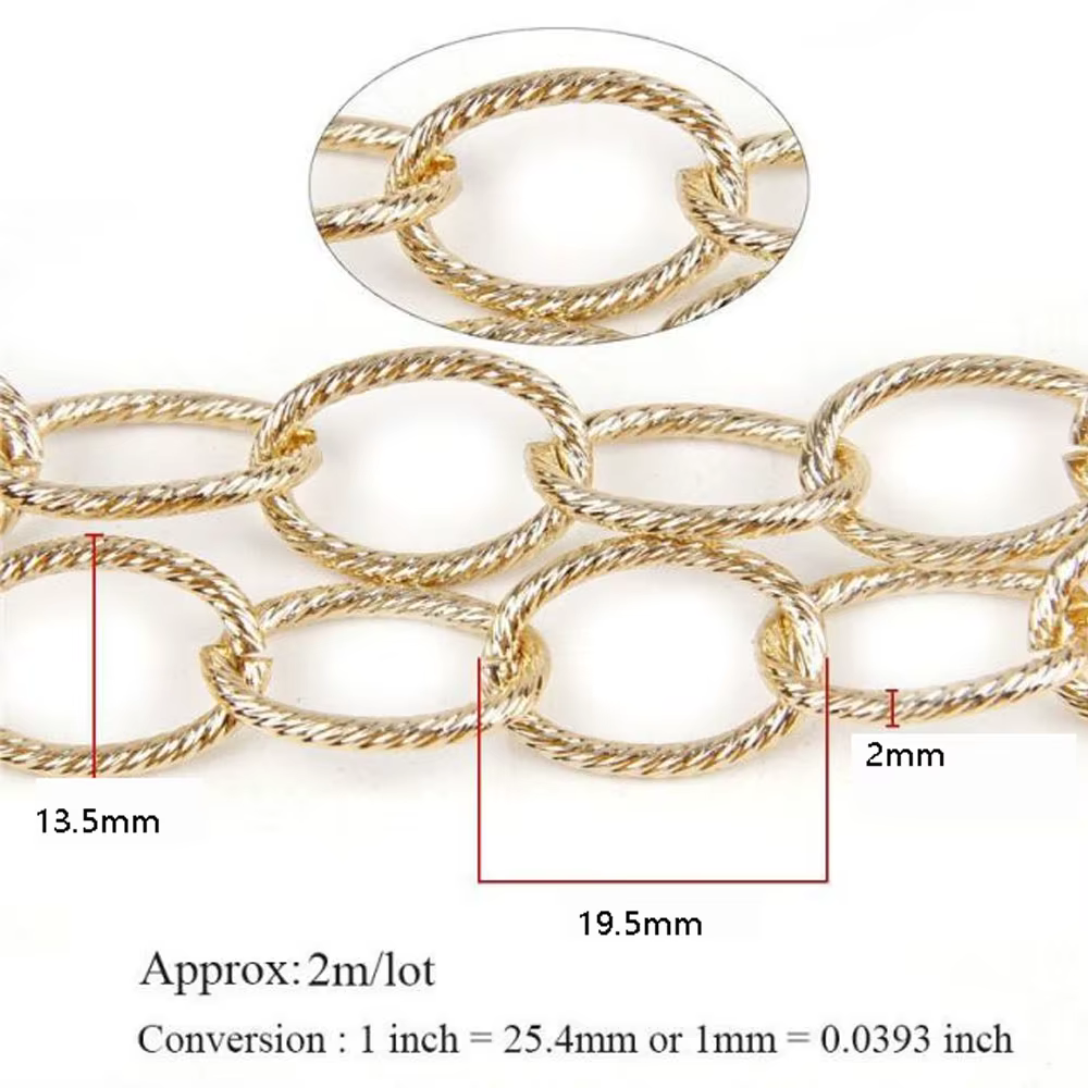 Collier de câble texturé en métal doré O, bracelet à maillons ouverts, bijoux de bricolage, fournitu