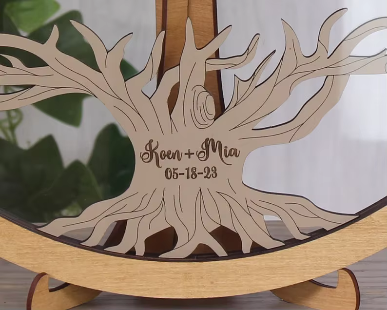 Feuilles d'arbre livre d'or de mariage rustique livre d'or d'arbre alternatif livre d'or de cercle p