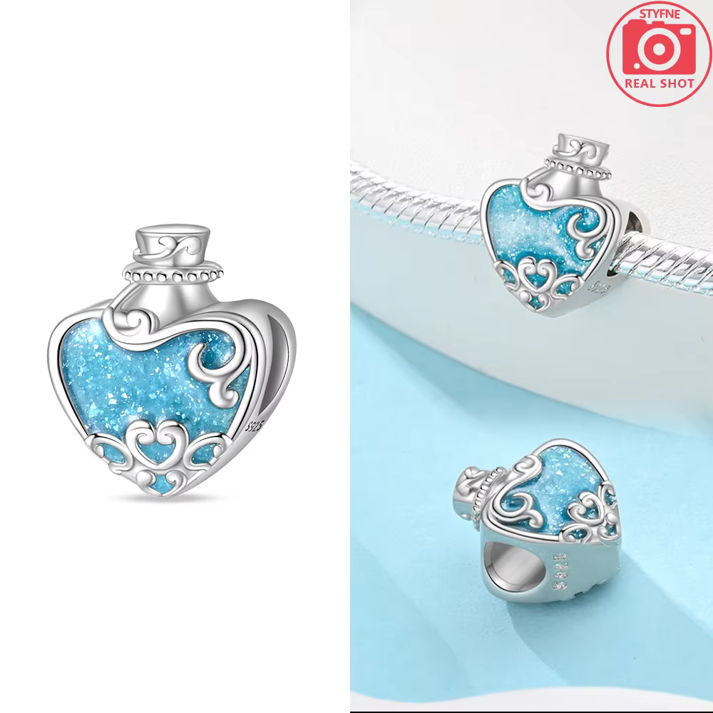 Perles de verre originales en forme de tortue bleue et rose de Murano, adaptées aux bracelets, brelo