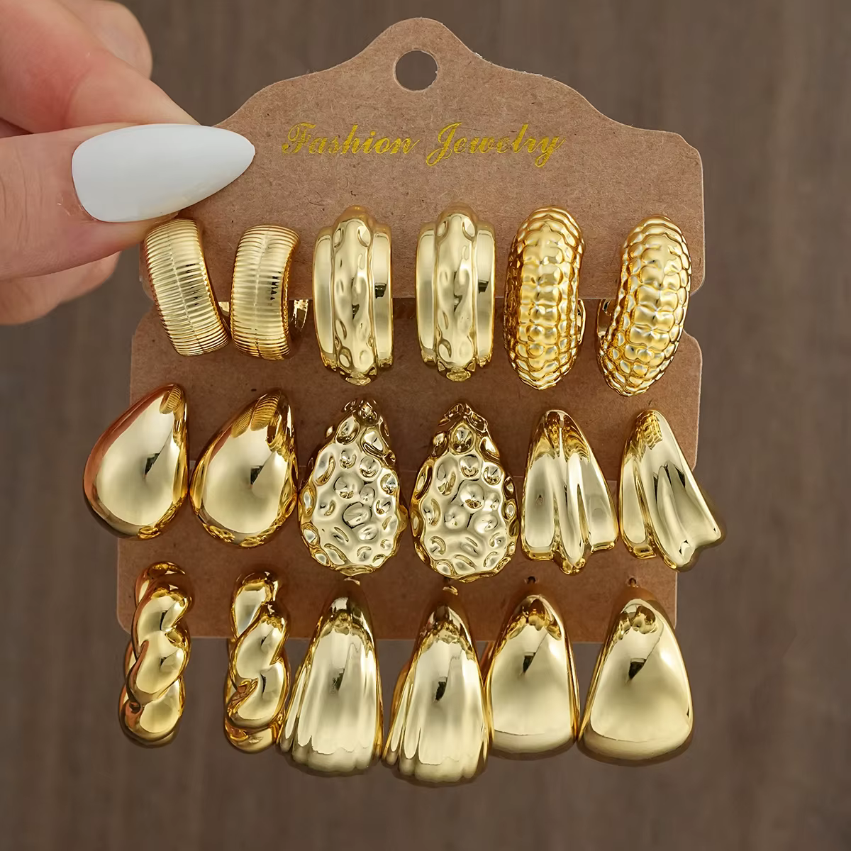 18 pièces/ensemble Vintage Punk goutte d'eau cerceau boucle d'oreille pour les femmes mode or argent