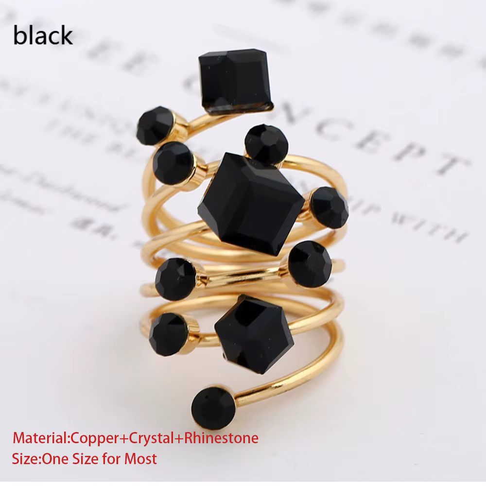 Bague carrée Vintage en strass, réglable, décoration de doigt en cristal de mariage, accessoires de 