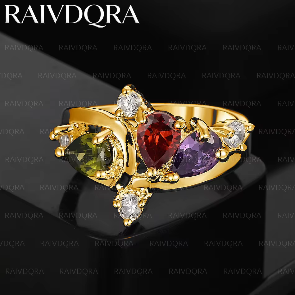 Bague de mariage plaquée or 18 carats pour femmes, bijoux à la mode, charme noble et gracieux, acces