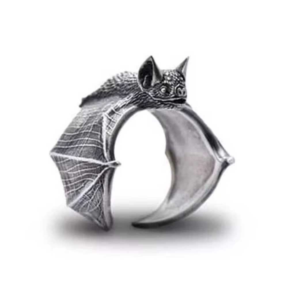 Bague chauve-souris punk vintage créative pour hommes et femmes, bijou amulette de fête, cadeau régl
