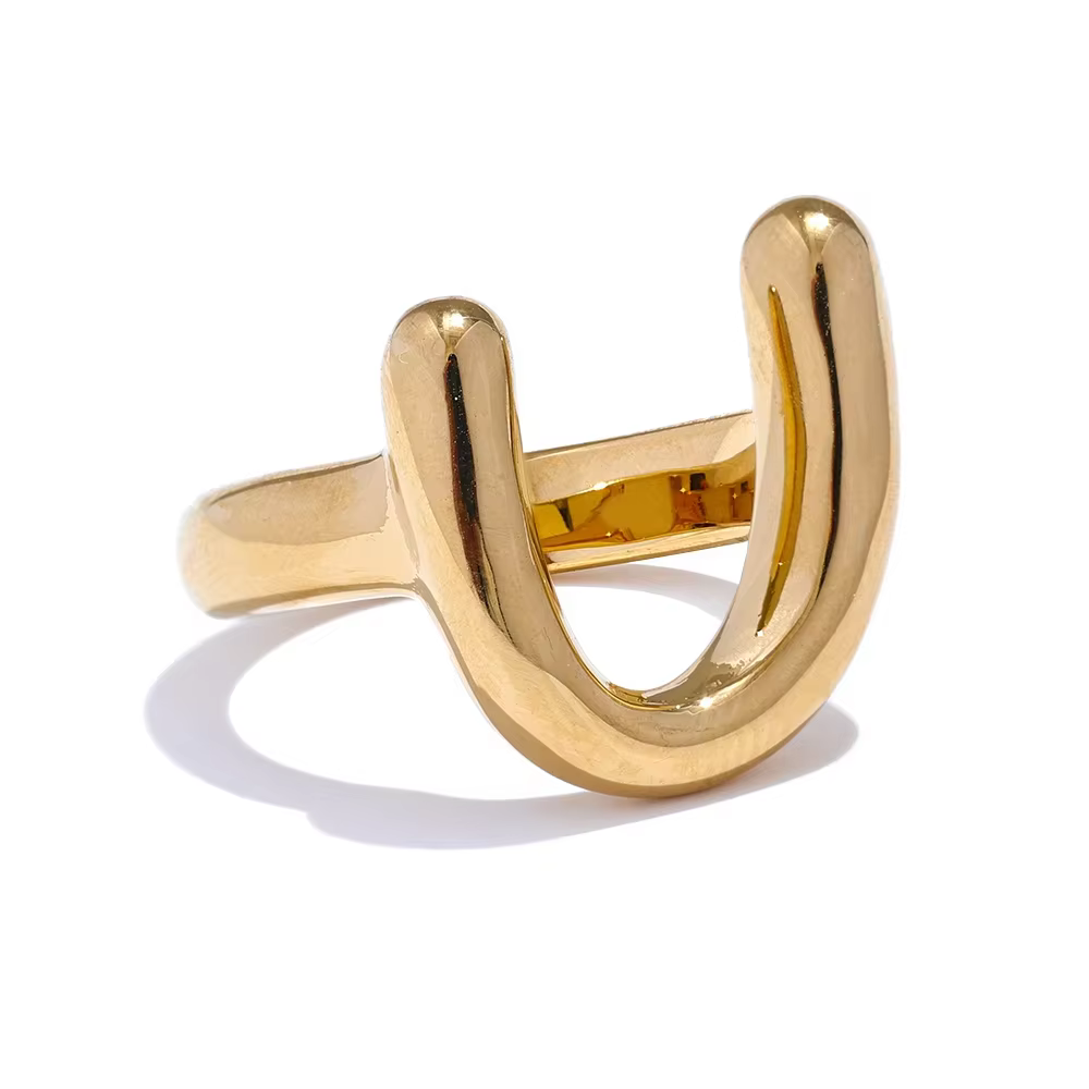 NiNice anneaux tendances 2025 choix de produits bijoux bague en acier chirurgical en forme de U à la