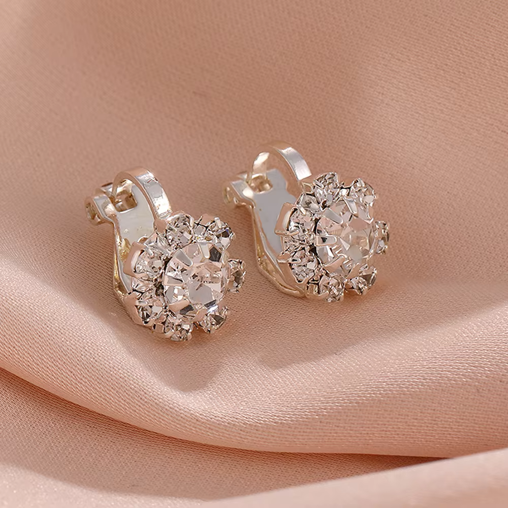 1 paire de boucles d'oreilles à clip en strass pour hommes et femmes, bijoux sans perçage