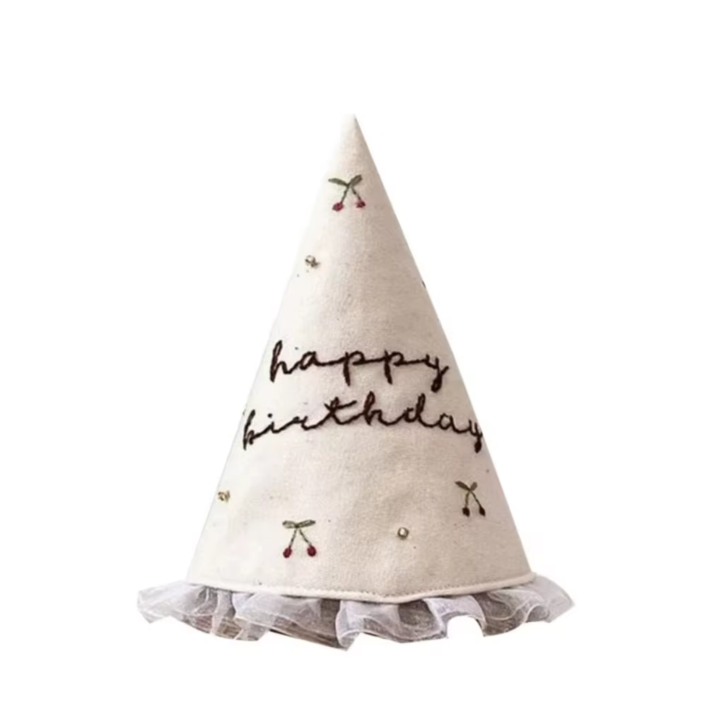 Chapeau de fête brodé confortable pour les tout-petits, chapeau d'anniversaire pour bébé, chapeaux d