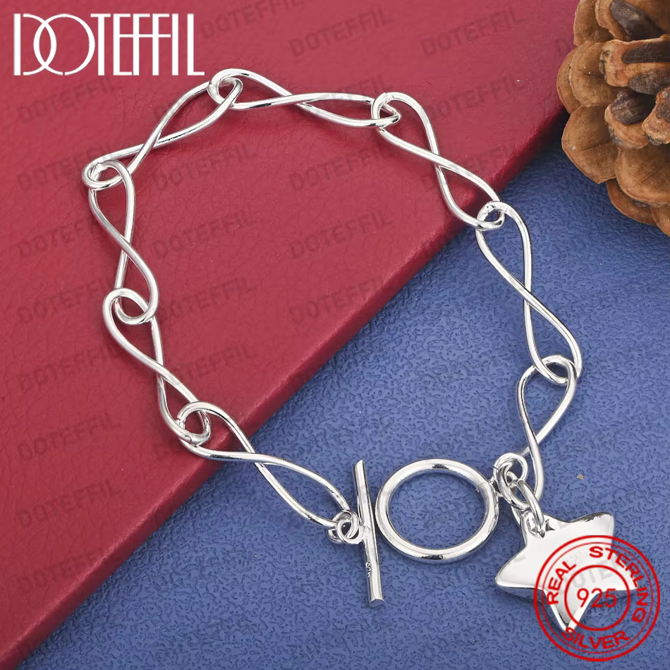 Bracelet étoile en argent Sterling 925 pour femmes, cadeaux de mariage, bijoux de fiançailles, à la 