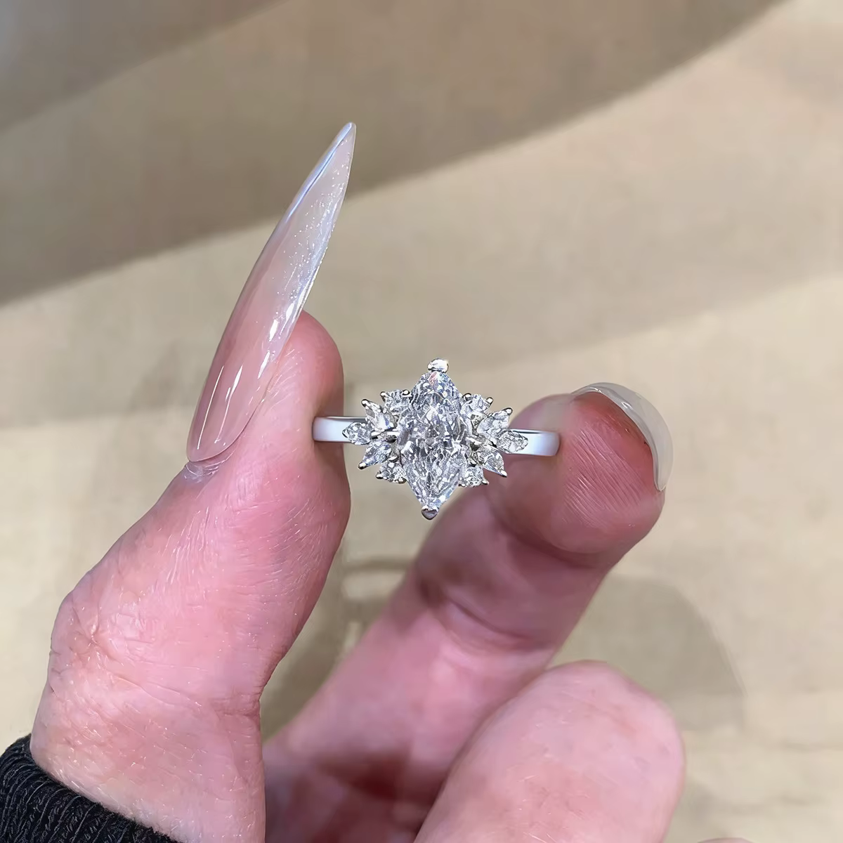 Collier en argent 925 plaqué or pour femmes, série Marquise, avec zircon, ensemble de bijoux simples