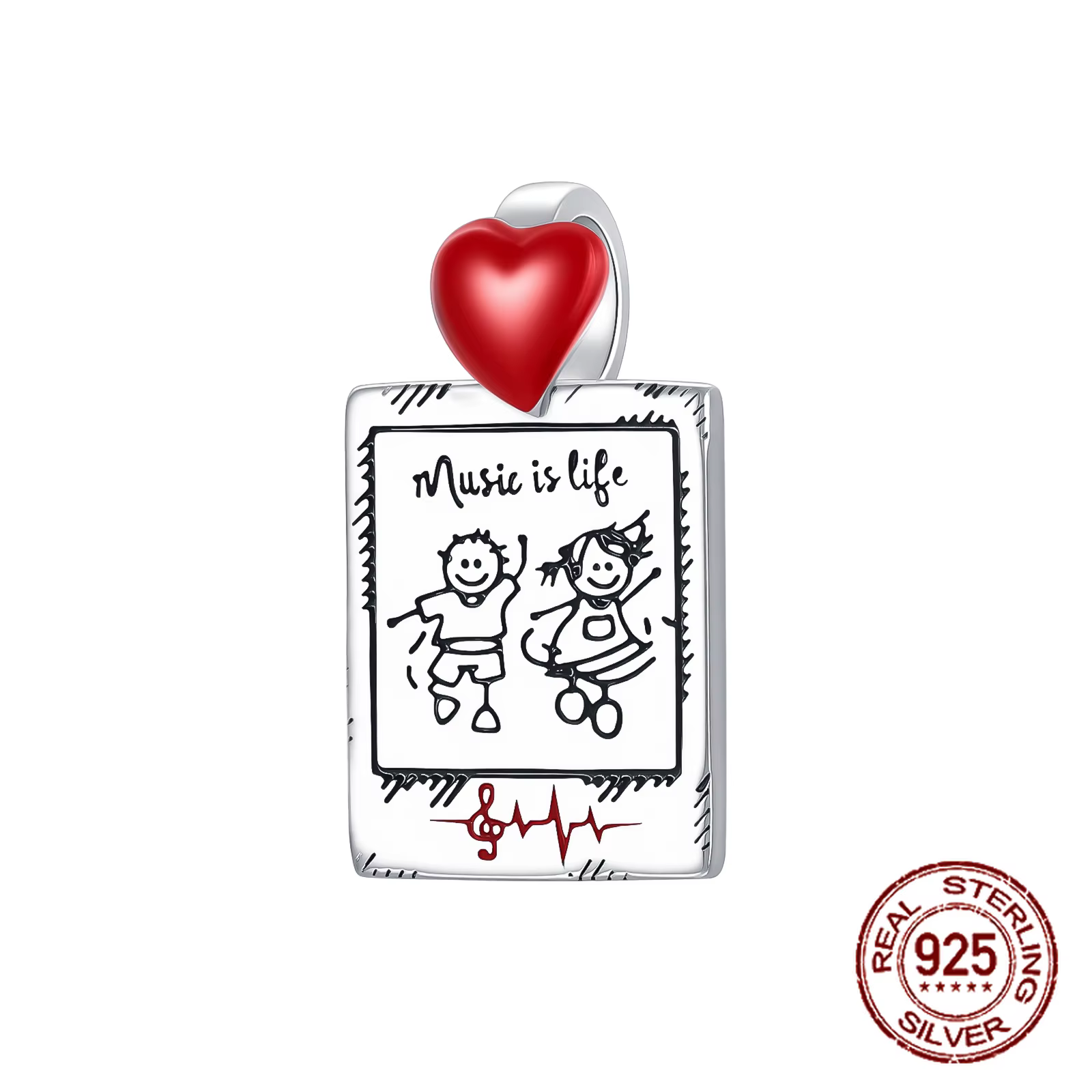 Breloque pendante sur le thème de la sœur, en argent Sterling 925, pendentif design sculpté avec let