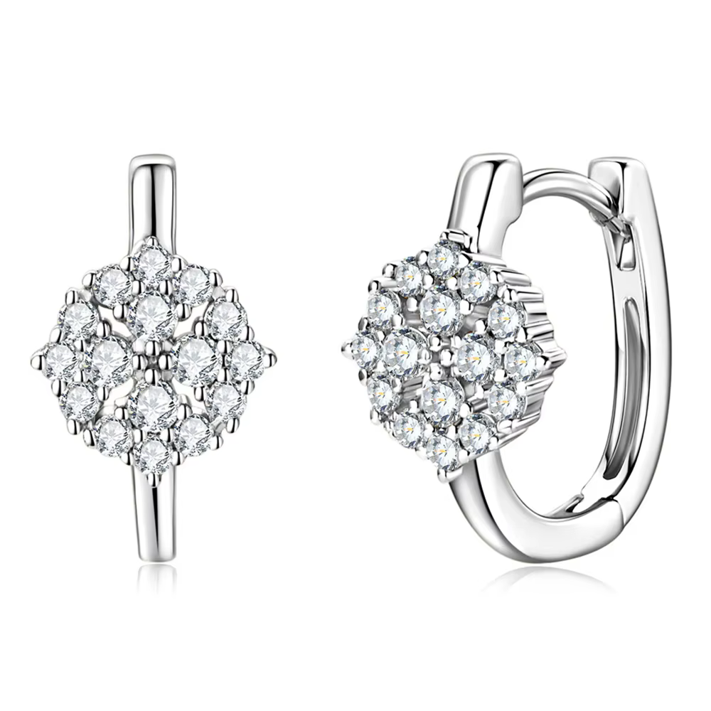 Vinregem GRA 3EX VVS1 D coupe ronde vrais diamants Moissanite pierres précieuses boucles d'oreilles 