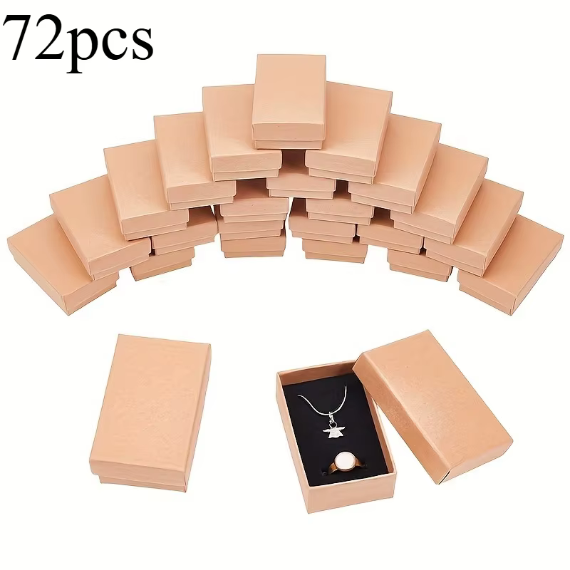 Boîte à bagues perlées de 72 pièces, boîte rectangulaire épaisse, adaptée aux fêtes de mariage et au