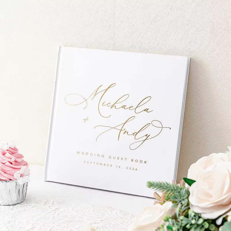 Livre d'or blanc personnalisé, carré de mariage, Album Photo à faire soi-même, fête d'anniversaire d