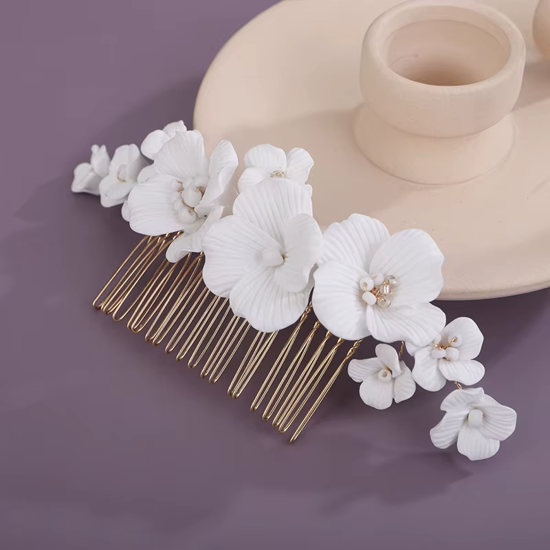 Peigne à cheveux de mariée en résine, pince à cheveux latérale pour femmes, accessoires pour cheveux