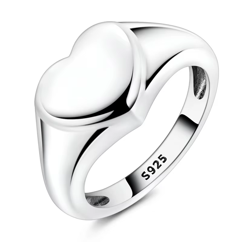 Bague originale en argent Sterling 925 avec cœur scintillant pour femmes et filles, bijoux cadeaux d