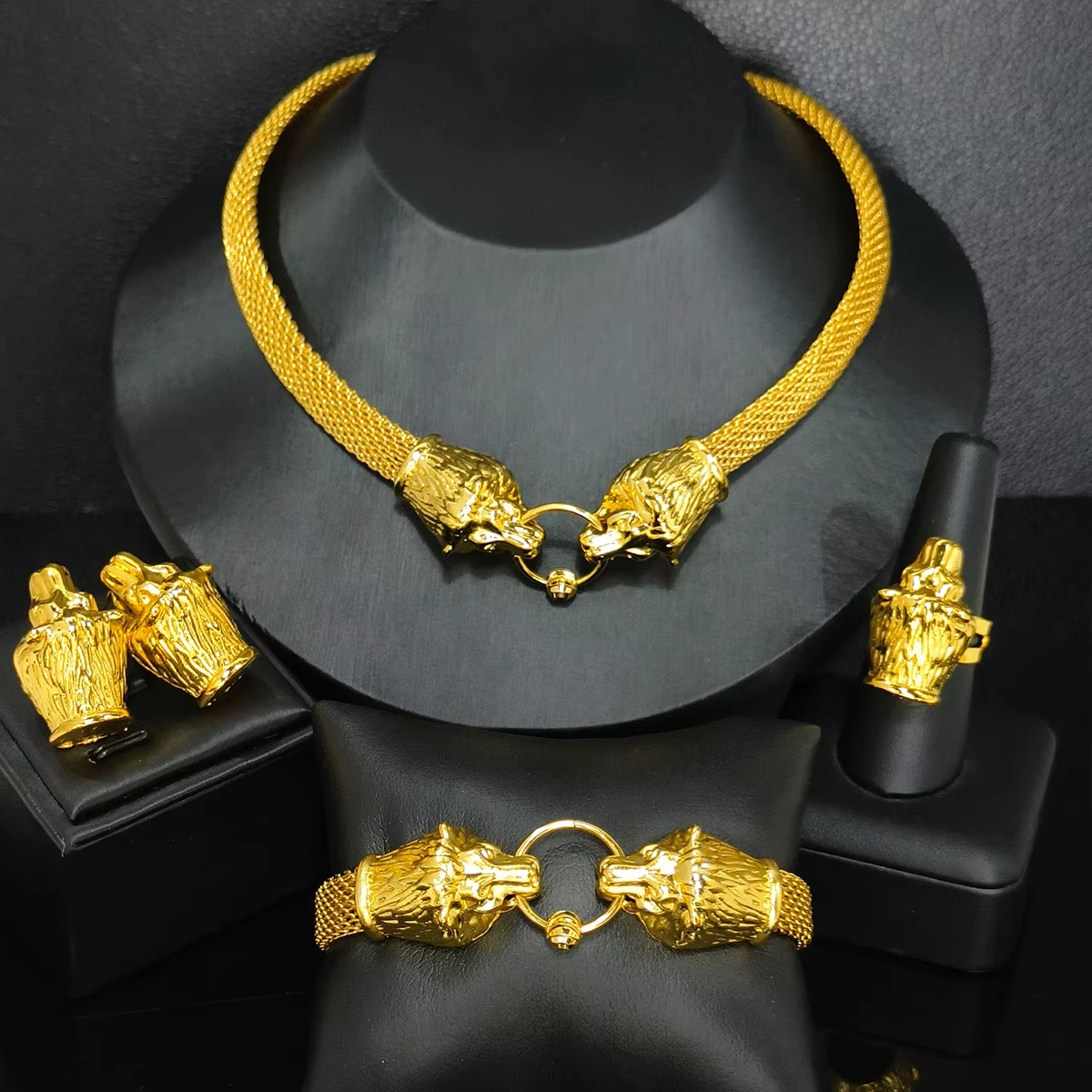 ANIID Dubai ensembles de bijoux africains pour femmes grand Animal indien 24K couleur or bijoux nigé