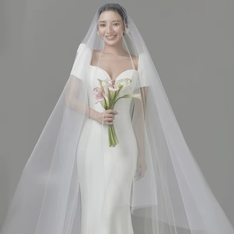 Robe de mariée légère française avec taille en Satin, queue de poisson cintrée exposée, haut de gamm