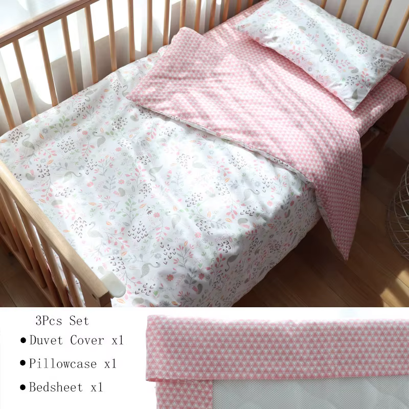 Ensemble de literie pour berceau de bébé, 3 pièces, linge de lit en coton, kit de lit pour garçon et