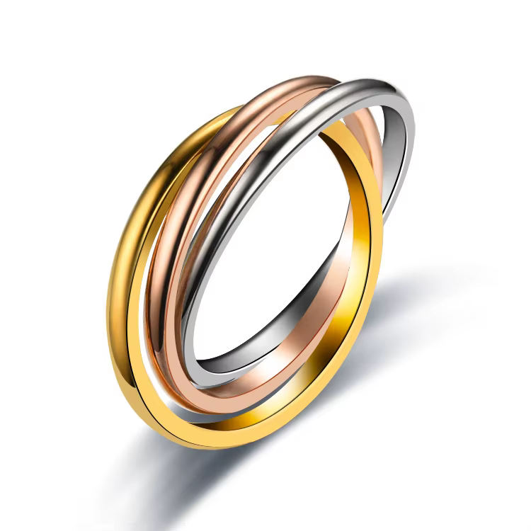 UAGE-Ensemble de Bagues Classiques en Acier Inoxydable pour Femme, Bijoux de Fiançailles, Mariage, 3