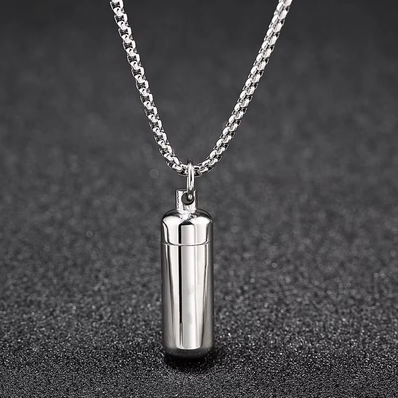 Collier chaîne d'urne de crémation funéraire, pendentif de bouteille coloré pour porte-cendres, souv