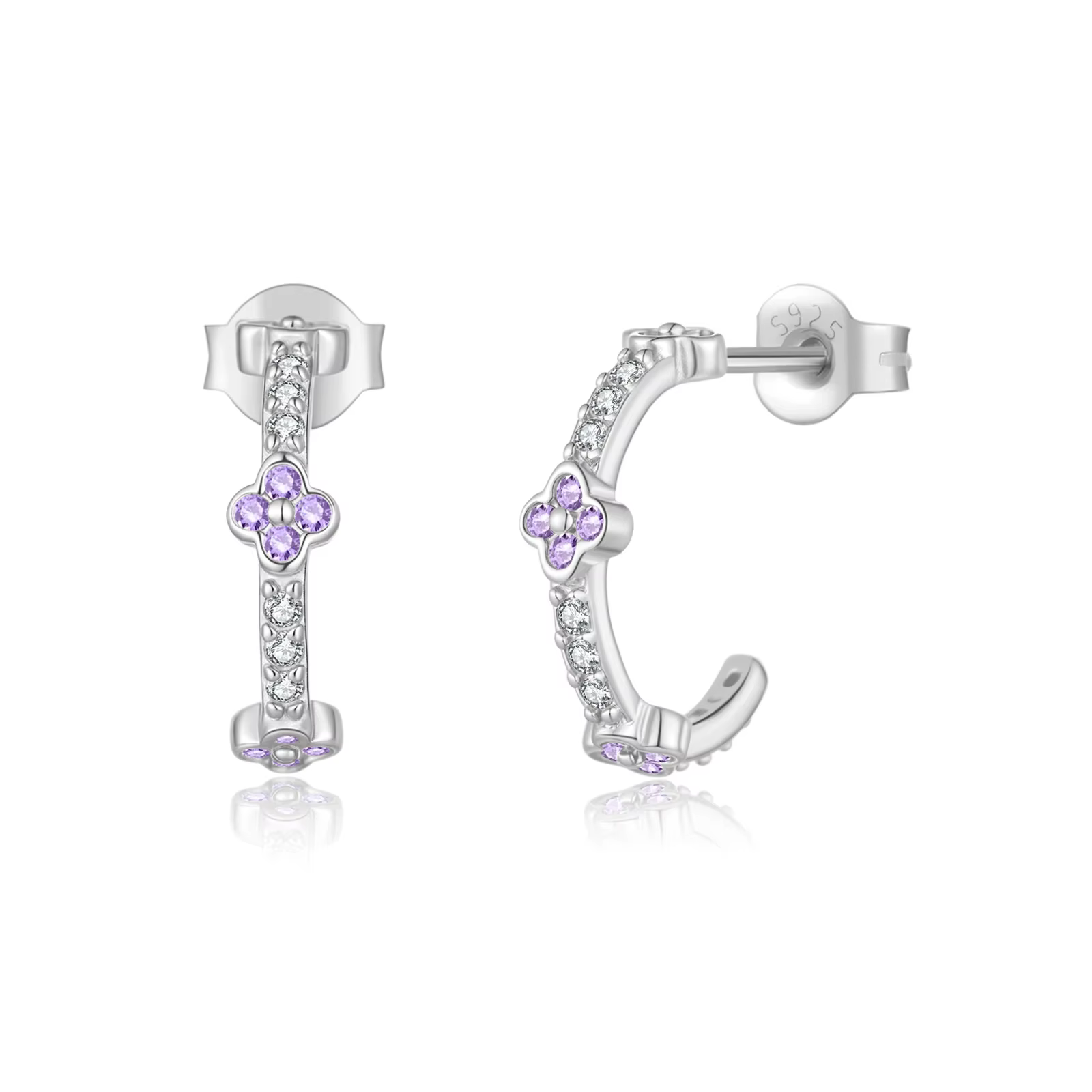 ANDYWEN Manchette d'oreille en forme de larme en argent 925, bague entièrement en CZ avec motif gout