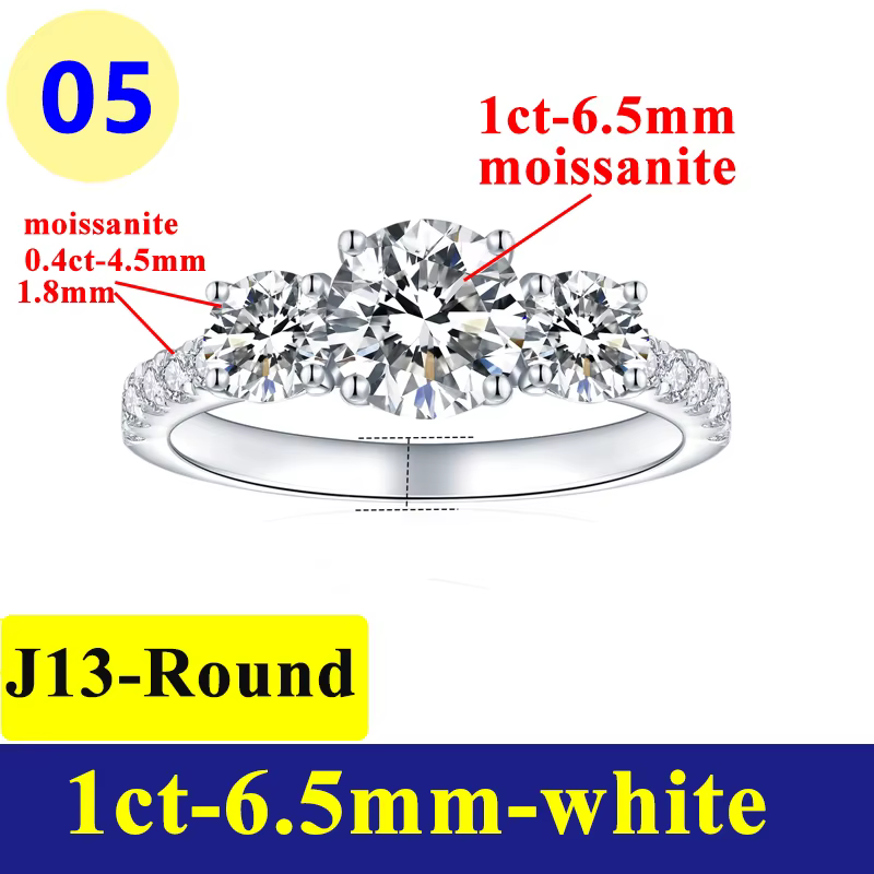 Bague en diamant émeraude Moissanite pour femmes, couleur D, argent S925, or blanc 18K, bleu Royal, 