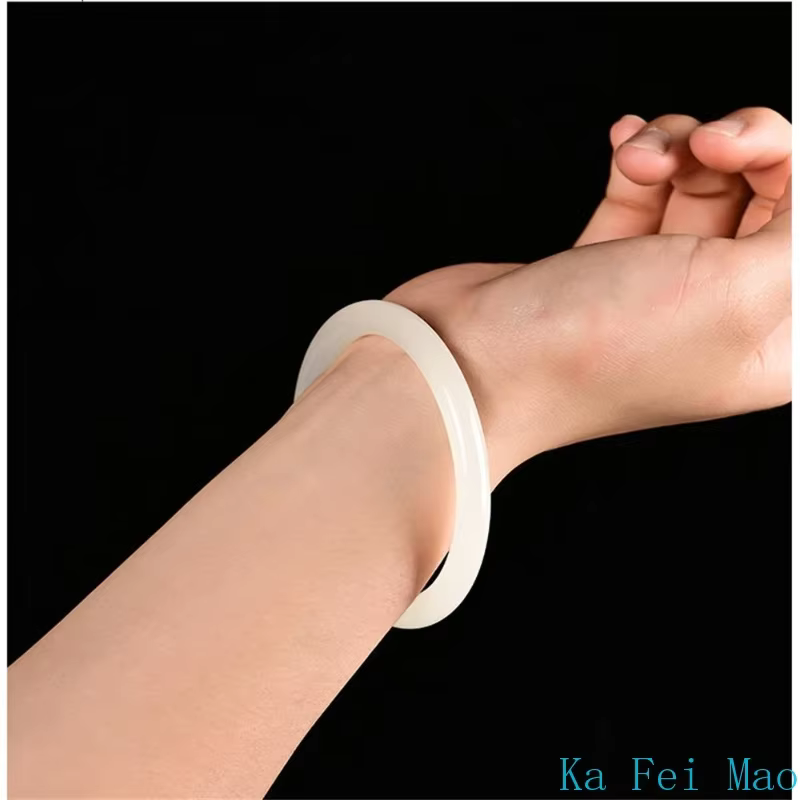 Bracelet en jaspe Hetian naturel pour femmes, Jade blanc, barre fine, personnalisé, de styliste, de 