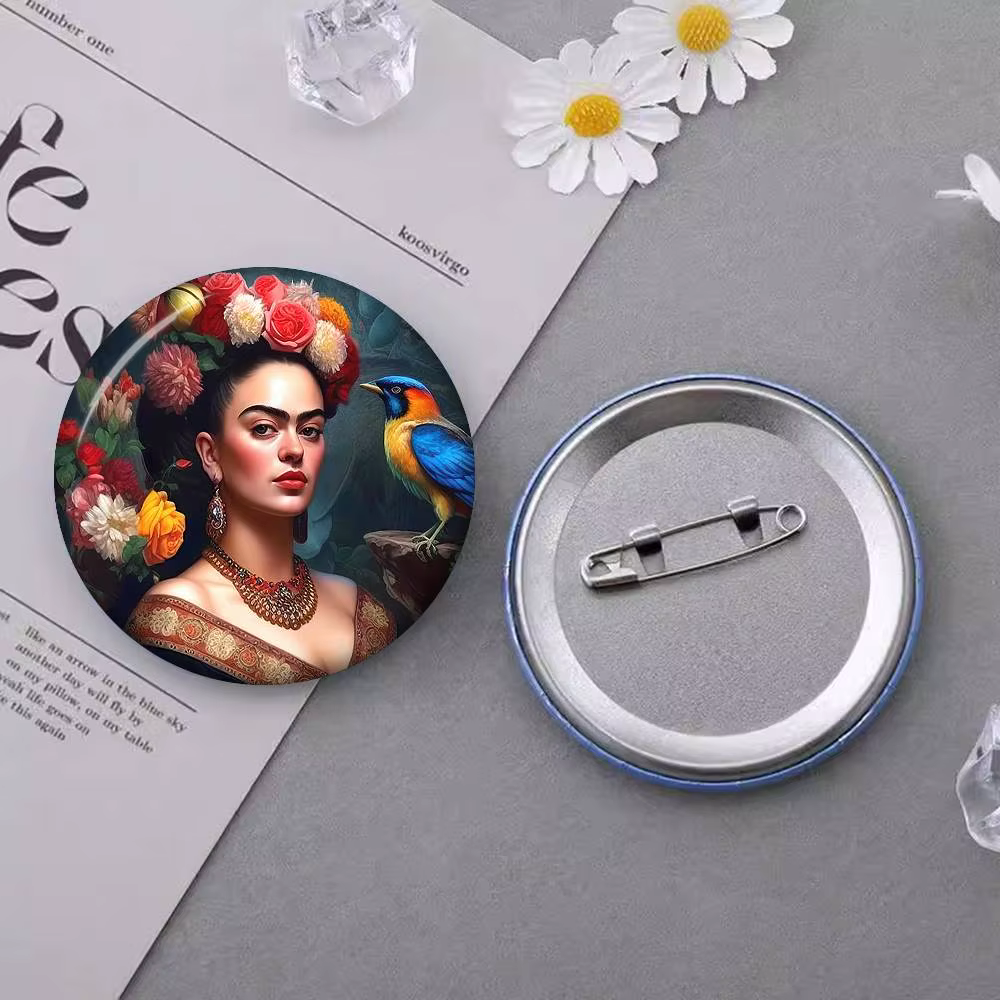 Broches rondes à bouton avec slogan d'art de Frida Kahlo, broches créatives, décoration de sac à dos