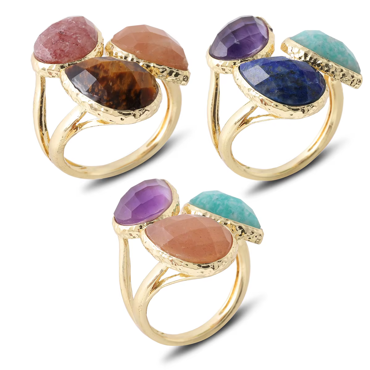 Bague en pierres précieuses naturelles pour femmes, bijoux de style bohème, convient comme cadeau de