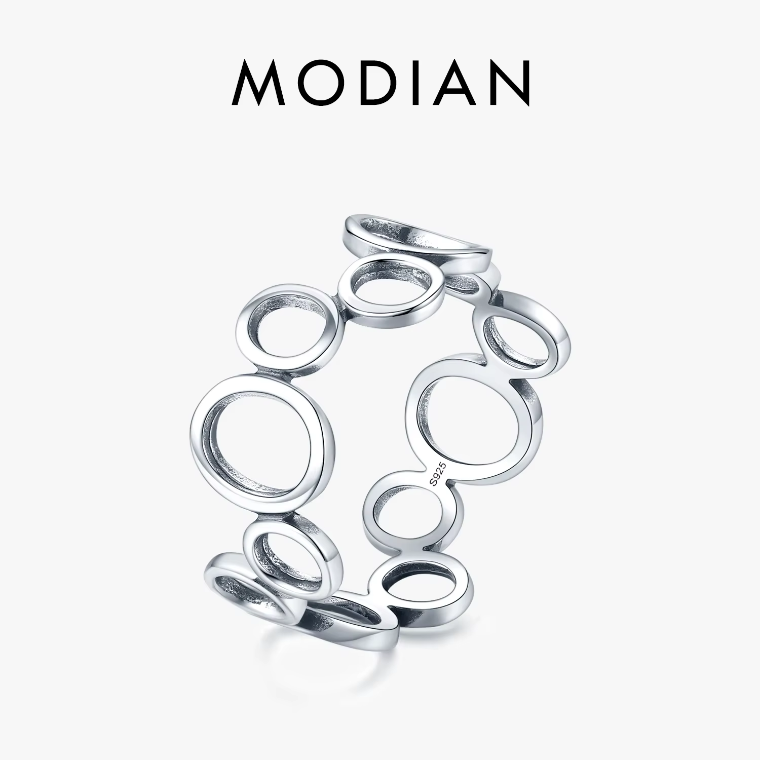 Modian – bague ronde irrégulière en argent Sterling 2021 véritable, accessoires de fête à la mode po