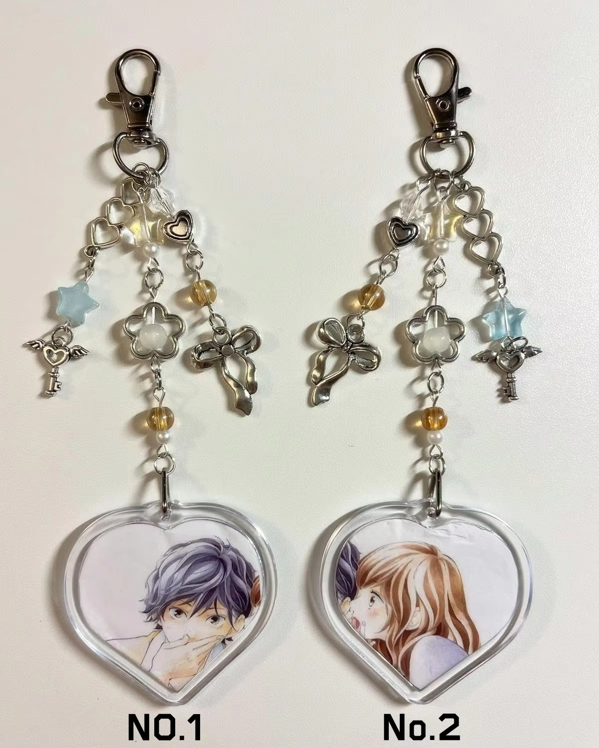 Porte-clés ao haru ride faits à la main, bijoux Y2K