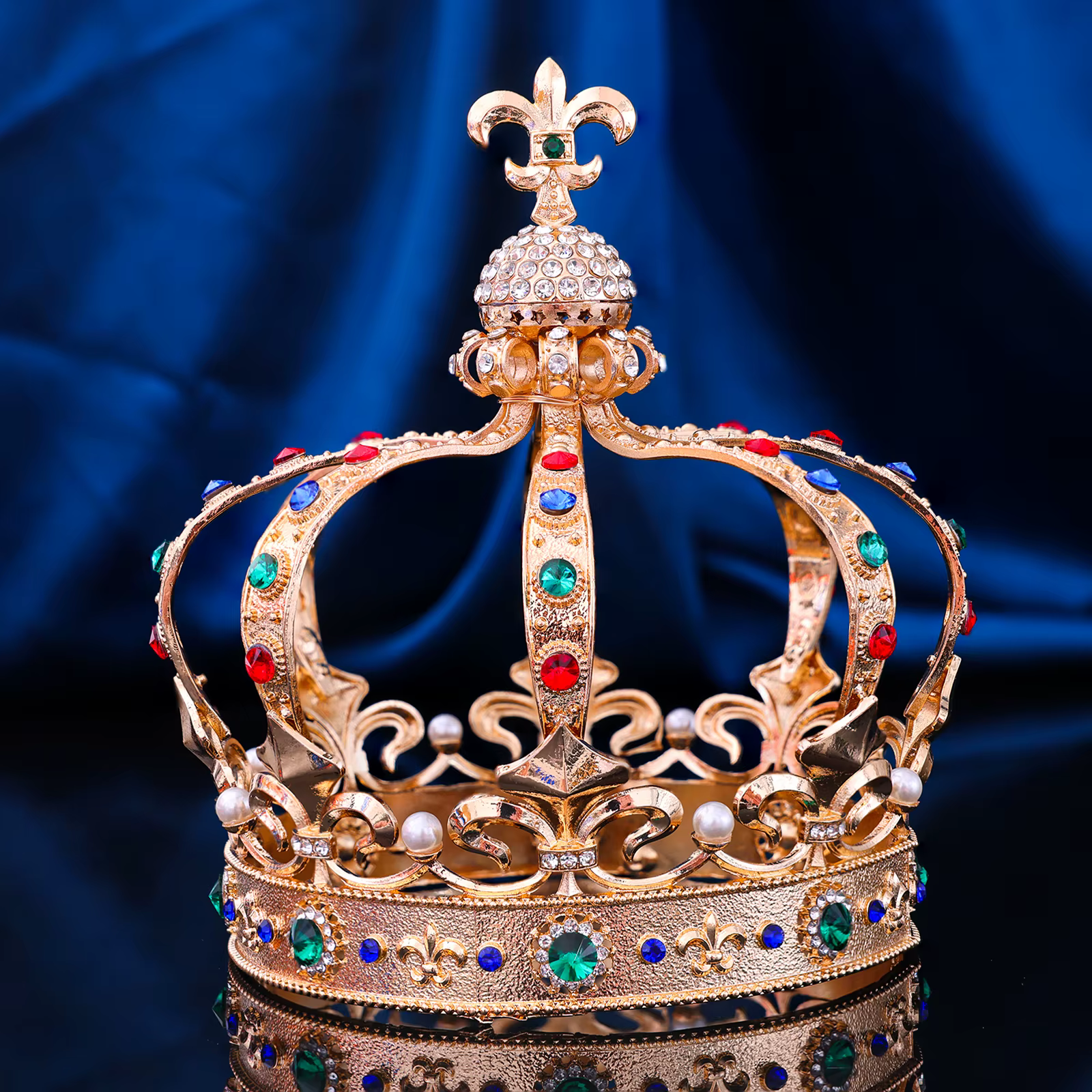 Magnifiques diadèmes et couronnes en cristal Royal Vintage, couvre-chef roi reine, ornements de chev