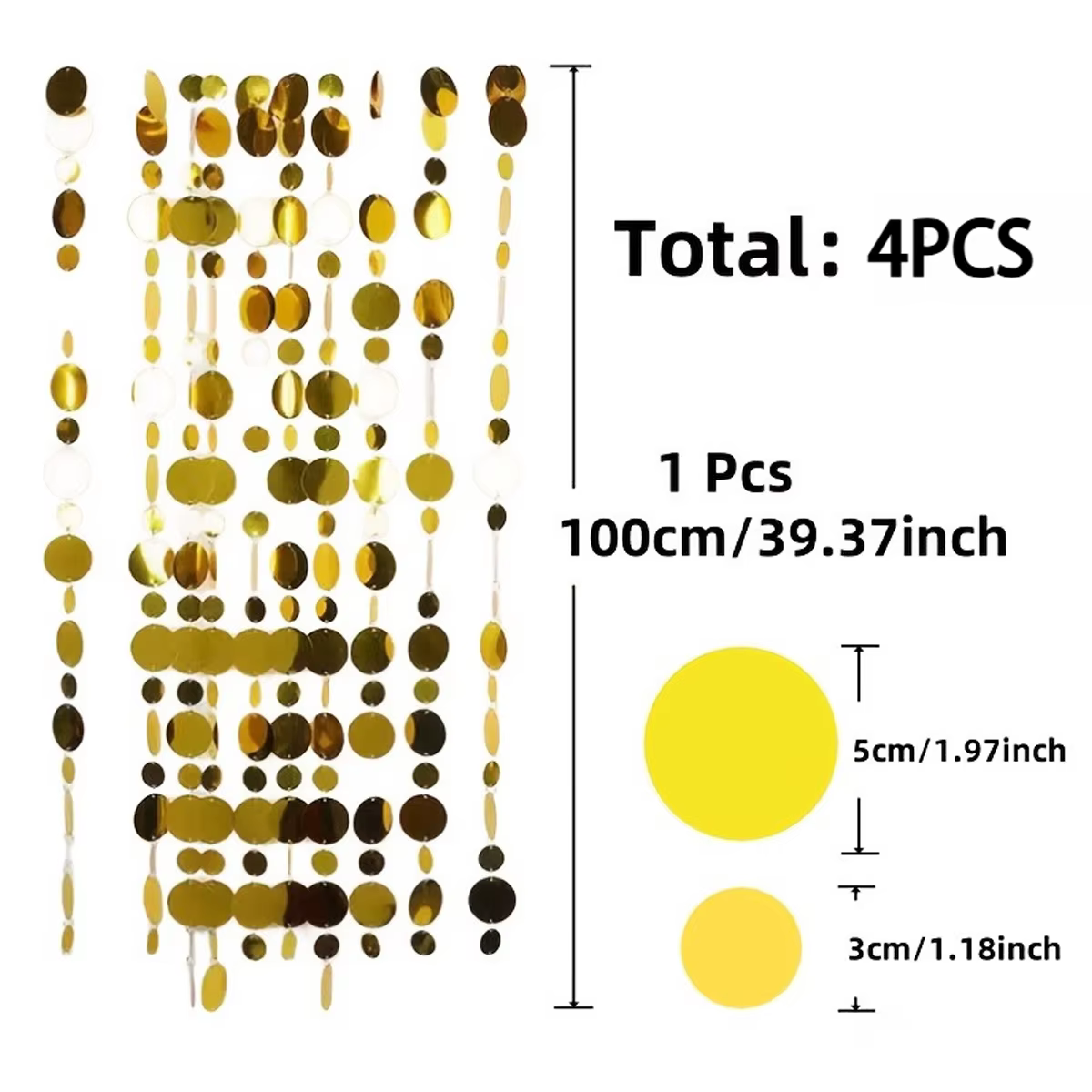Rideau de paillettes dorées scintillantes, décorations suspendues brillantes pour mariages, fêtes, d