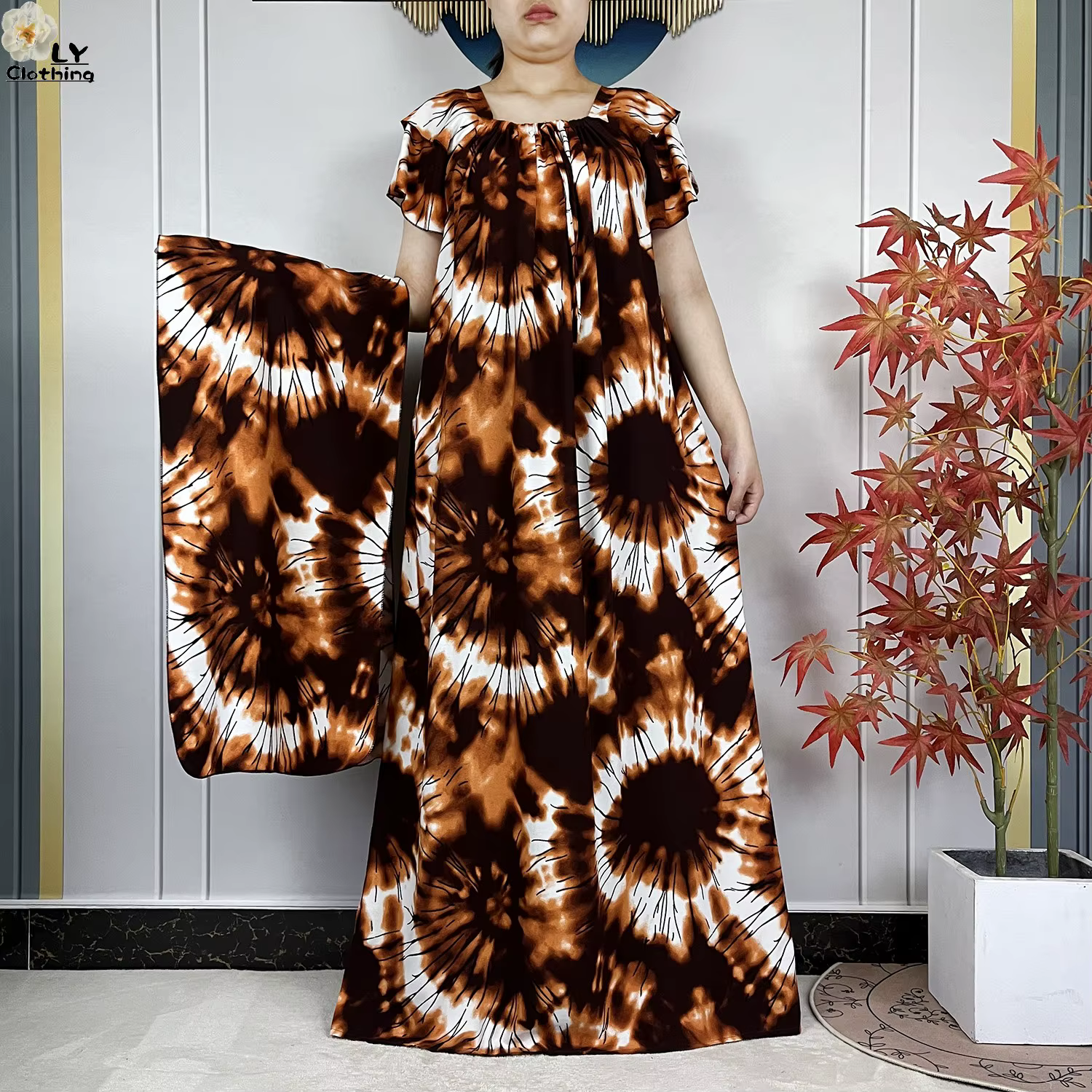 Nouvelle Robe Élégante de Dubaï, Robe d'Été à Manches Courtes, Col Bateau, Ample, Boubou Maxi, Robe 