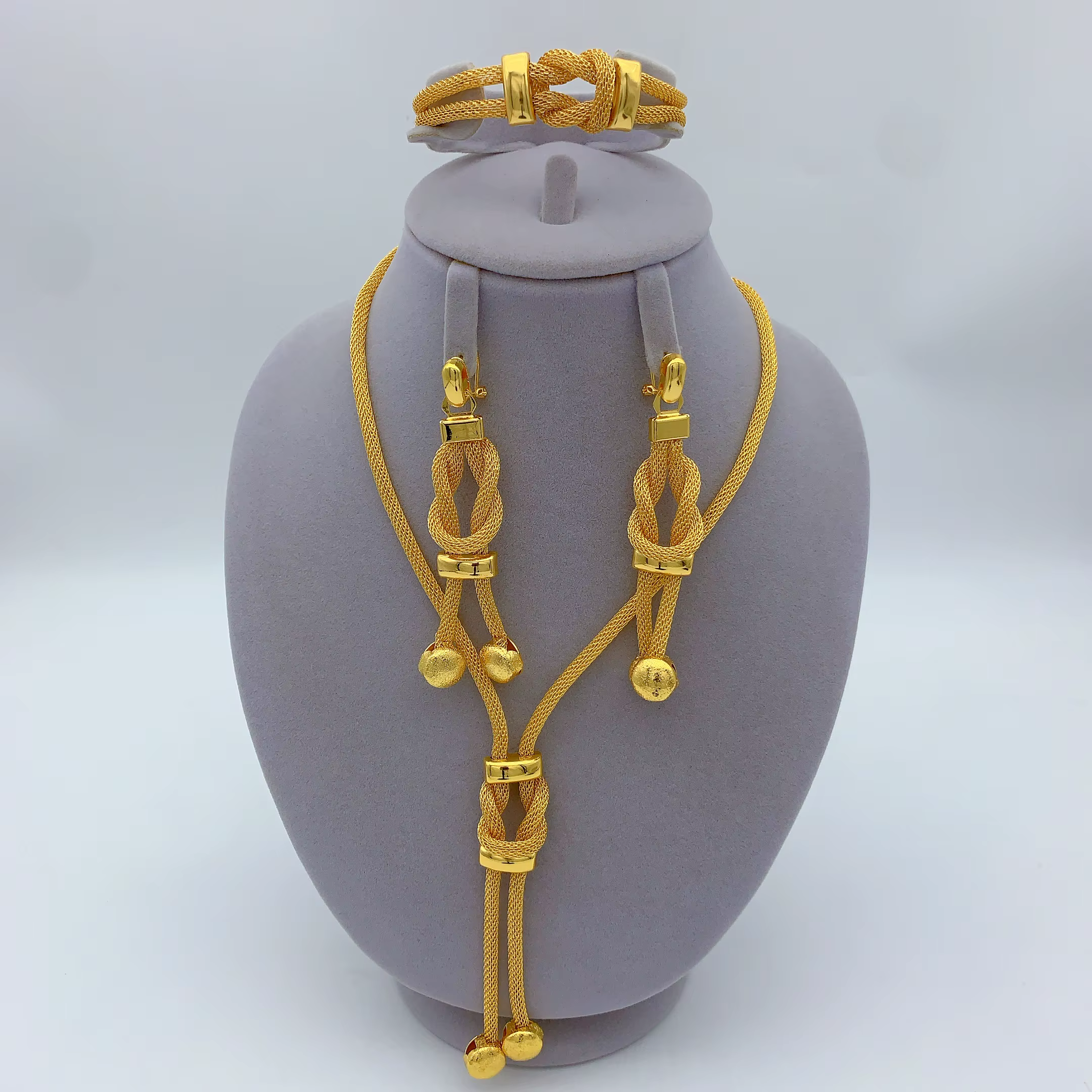 Ensembles de bijoux de mariée indiens de luxe pour femmes, ensemble collier et boucles d'oreilles ét