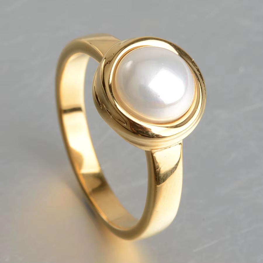 Keisha Lena élégant Imitation perles bague pour femme or argent-couleur acier inoxydable haute quali